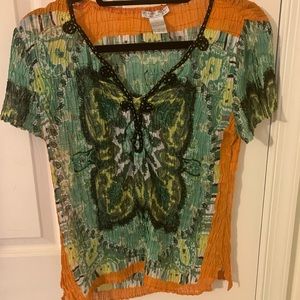 Beautiful Alberto Makali crinkle shirt small 90s Y2K UO